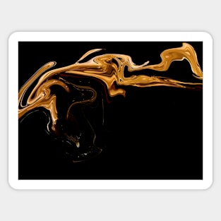 Liquid Flowing Gold  - Digital Liquid Paint Swirls Sticker